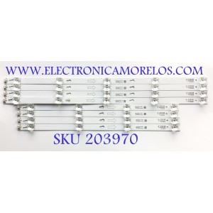 KIT DE LED'S PARA TV TCL ((8 PIEZAS)) / NUMERO DE PARTE 55HR330M05A8 V0 / 4C-LB5504-HR22J / 55HR330M04B8 / 55D2900 A-1 / 55D2900 B-1 / PANEL LVF550ND1L CD9W16 / MODELO 55S405